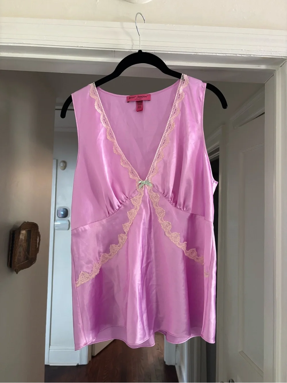 Betsey Johnson Camisole Large Lilac Satin Intimates - Picture 1 of 4